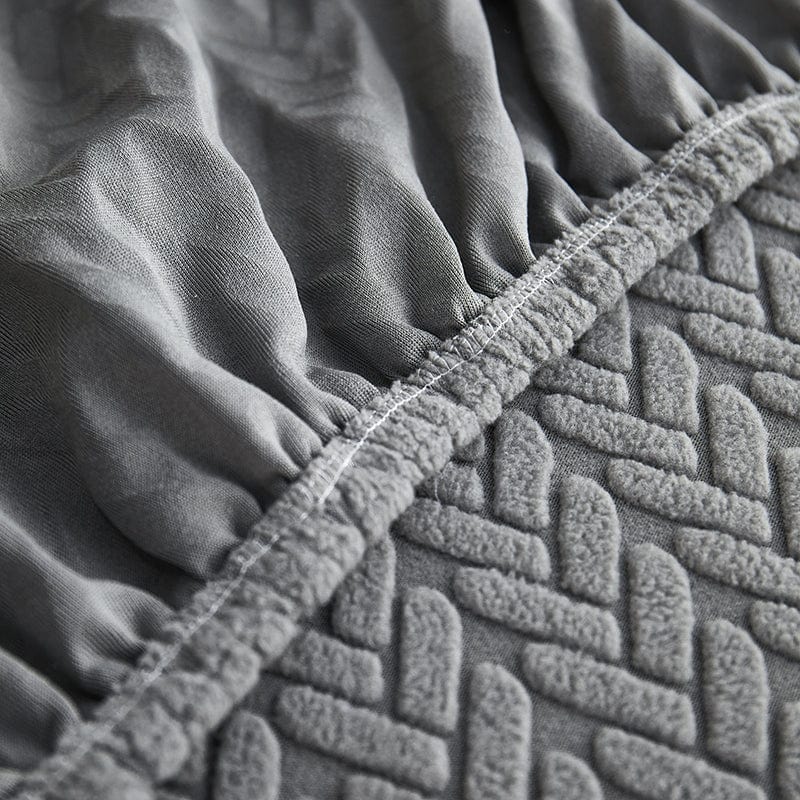 Grigio - Fodera in pile per cuscini di divano - Motivo Wool