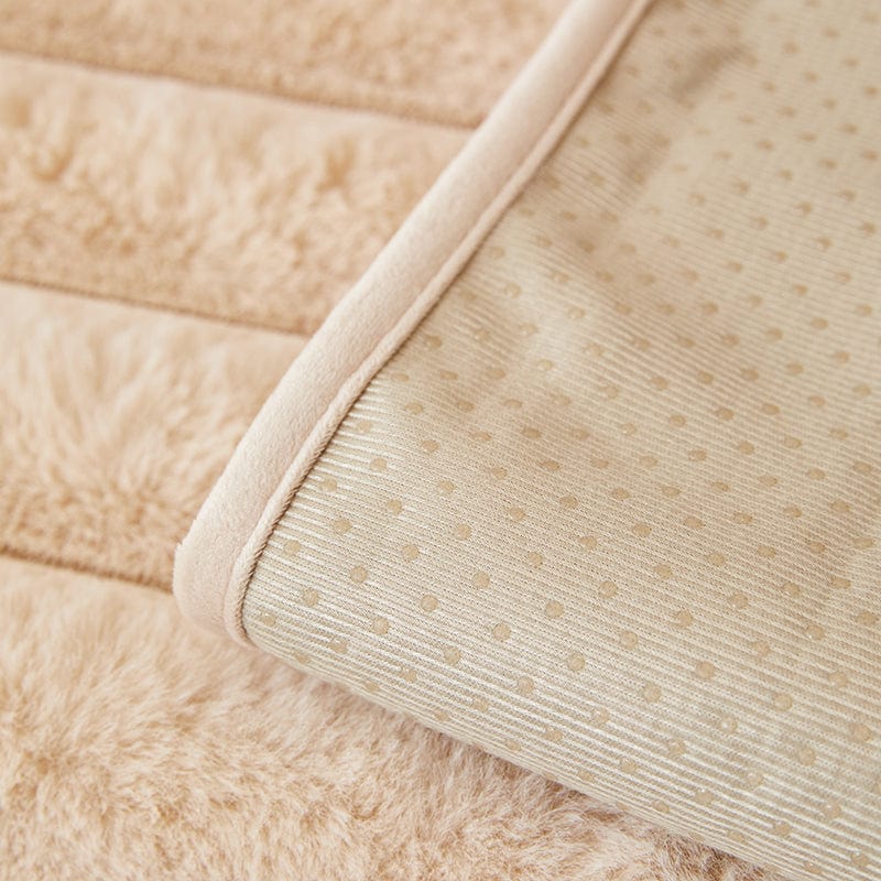 Beige - Fodera per divano antiscivolo Lusso in Pelliccia Sintetica