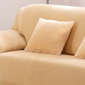 Beige - 2 pezzi - Fodere in Velluto Elasticizzate di Cuscino 45 CM X 45 CM