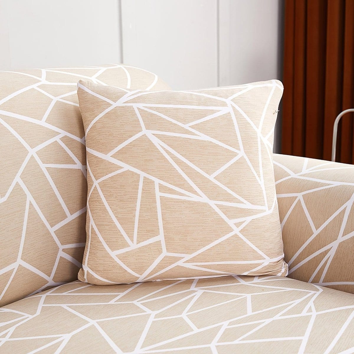 Beige Desert - 2 pezzi - Fodere elasticizzate per cuscino 45X45cm