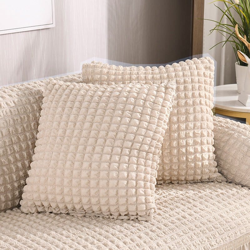 Bianco panna - 2 pezzi - Fodere elasticizzate per cuscino 45X45cm ( Jupe )