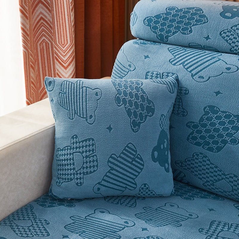 Blu - 2 pezzi - Fodere elasticizzate per cuscino 45X45cm ( Jupe )