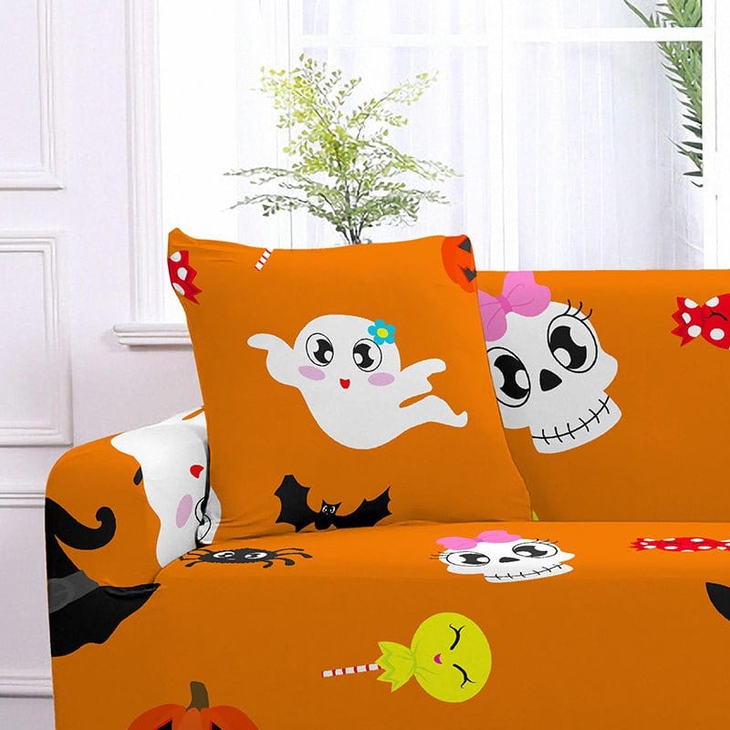 Cute Halloween - 2 pezzi - Fodere elasticizzate per cuscino 45X45cm