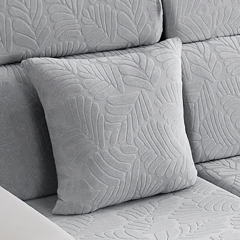 Grigio chiaro Motivo Palma - 1 pezzo - Fodere di Cuscino 45x45cm