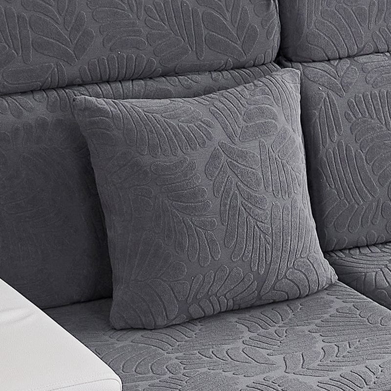 Grigio Motivo Palma - 1 pezzo - Fodere di Cuscino 45x45cm