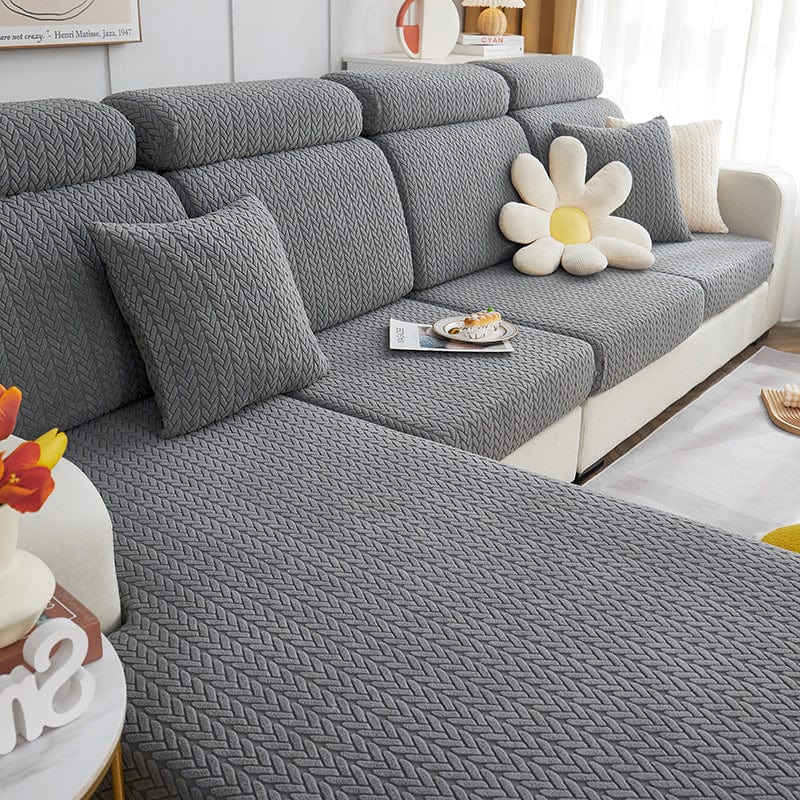 Grigio Motivo Wool - 1 pezzo - Fodere di Cuscino 45x45cm