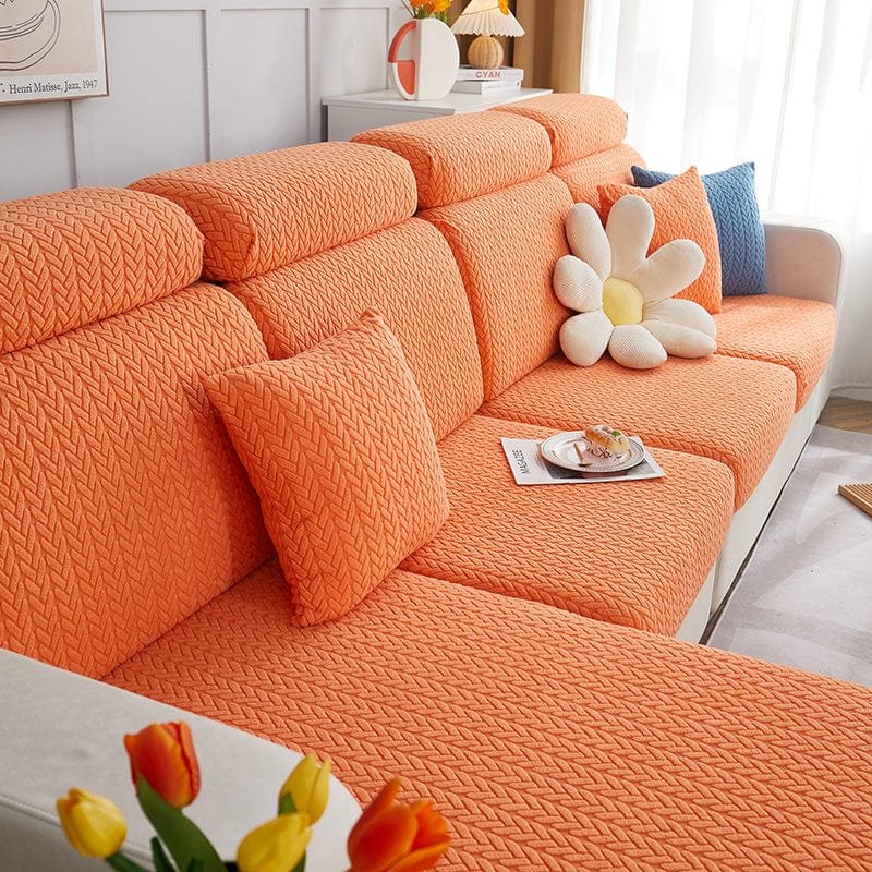 Arancione Motivo Wool - 1 pezzo - Fodere di Cuscino 45x45cm