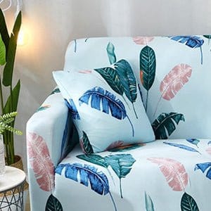 Blu Sky Leaves - 2 pezzi - Fodere elasticizzate per cuscino 45X45cm