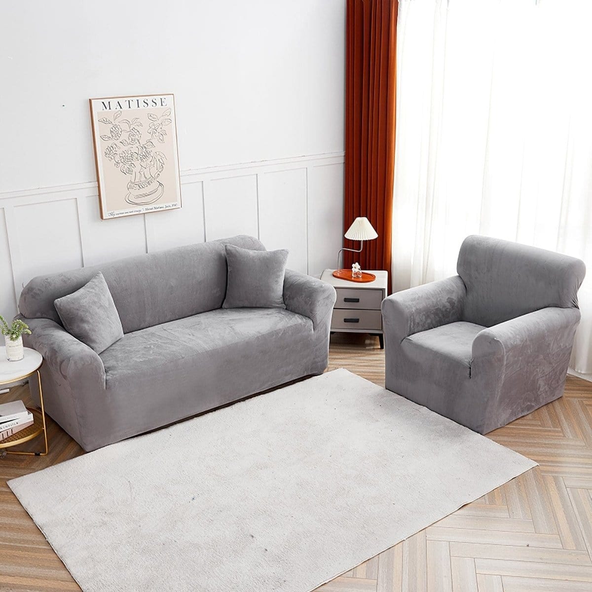 Grigio chiaro - Fodera Poltrona Velluto