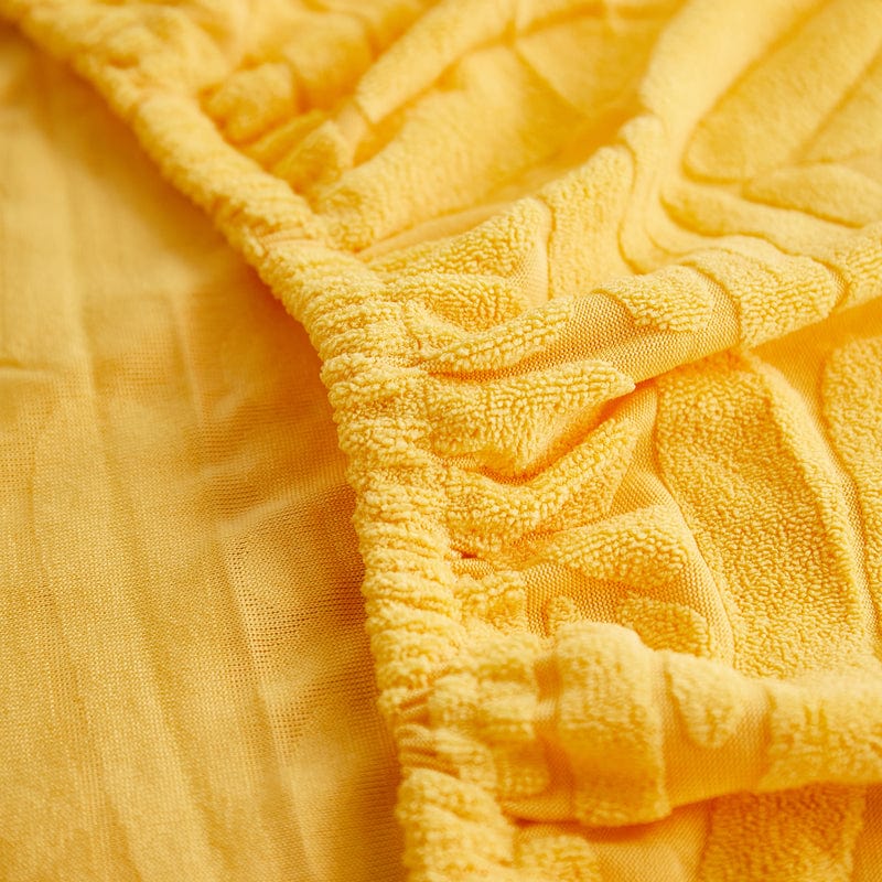 Giallo - Fodera in pile per cuscini di divano - Motivo Palma