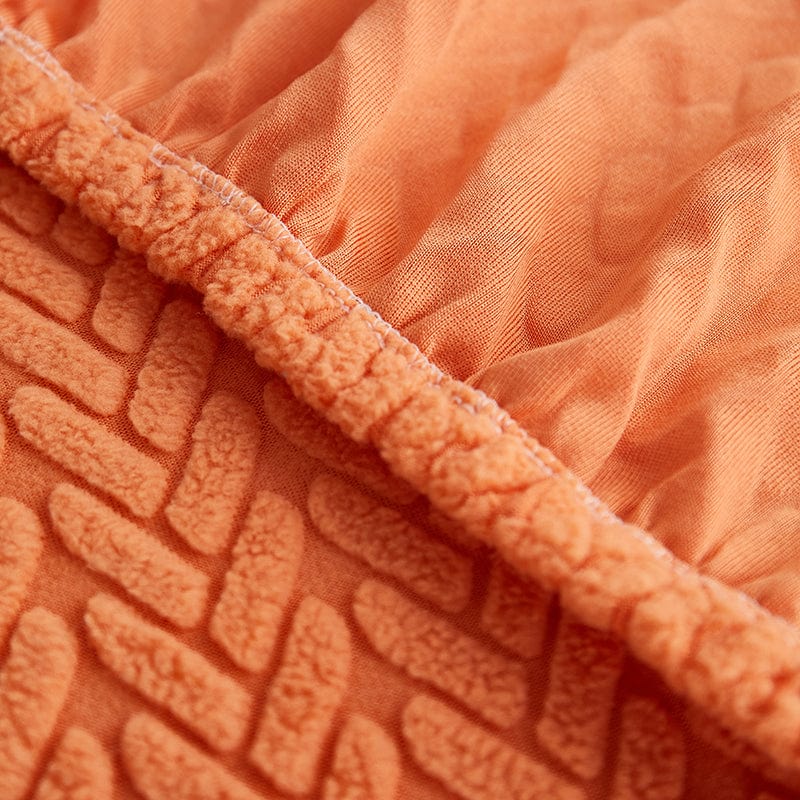 Arancione - Fodera in pile per cuscini di divano - Motivo Wool