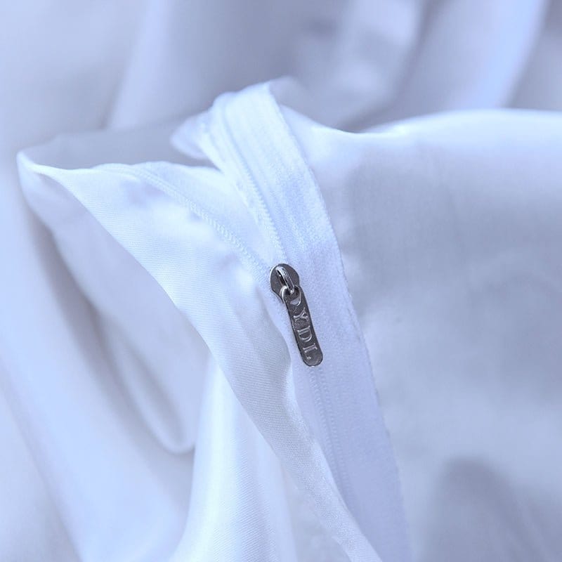 Bianco type satin - Drap Fodera / Copripiumino / 2 taies d'oreiller
