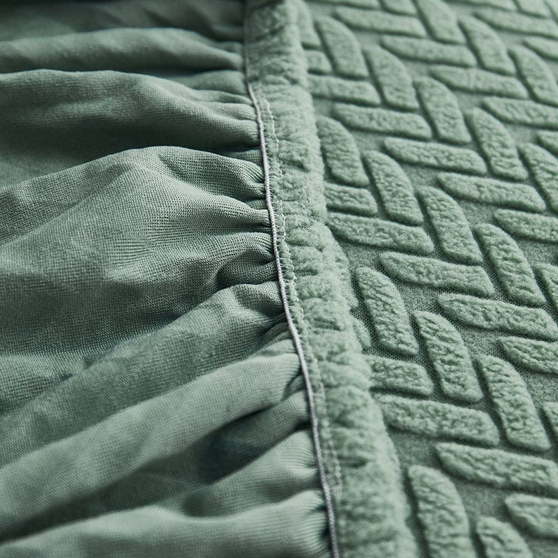 Verde - Fodera in pile per cuscini di divano - Motivo Wool