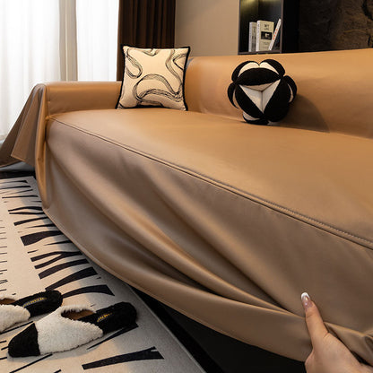 Telo Copridivano in Similpelle Impermeabile Marrone chiaro