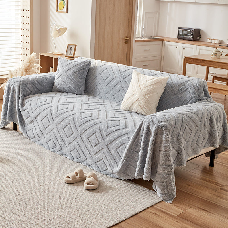 Telo Copridivano Pile Diamant Blu