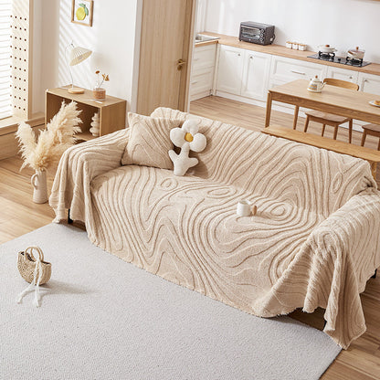 Telo Copridivano Pile Ondulations Marrone
