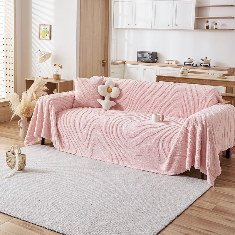 Telo Copridivano Pile Ondulations Rosa
