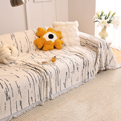 Telo Copridivano Intrecciato Écorce Grigio