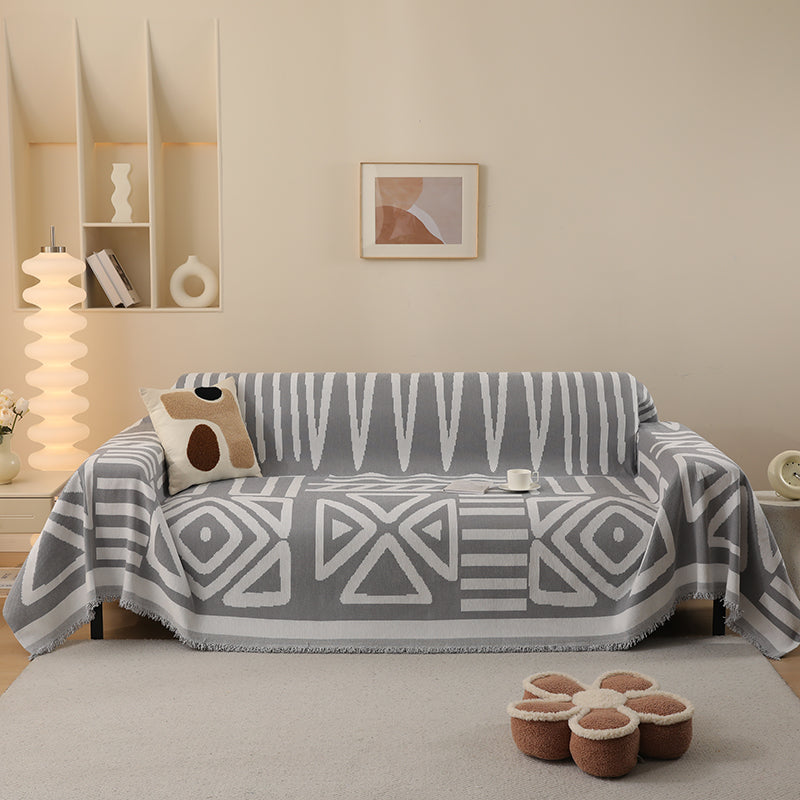 Telo Copridivano Intrecciato Tribal Grigio