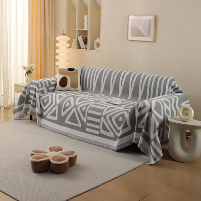 Telo Copridivano Intrecciato Tribal Grigio