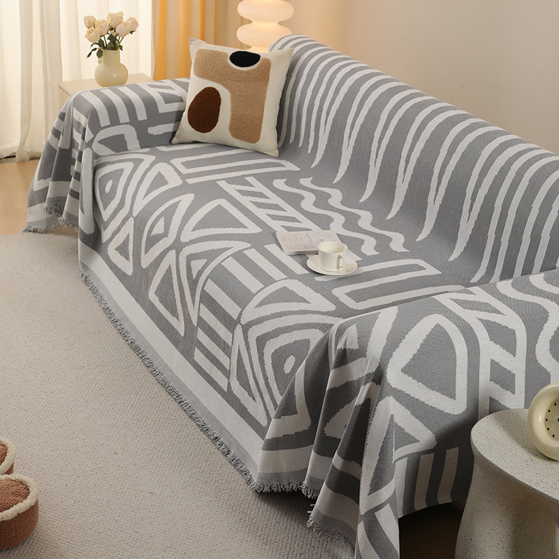 Telo Copridivano Intrecciato Tribal Grigio