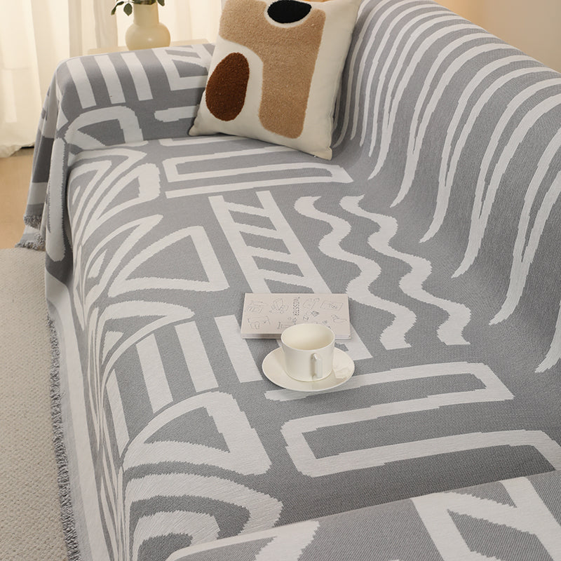 Telo Copridivano Intrecciato Tribal Grigio