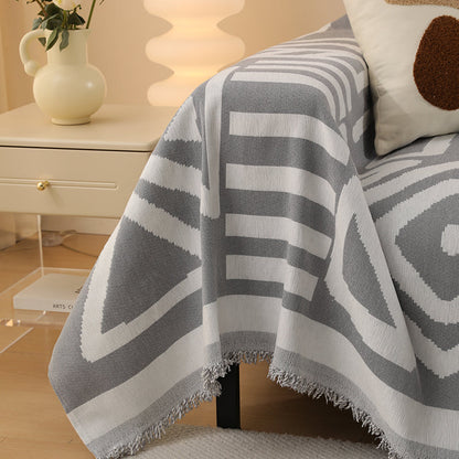 Telo Copridivano Intrecciato Tribal Grigio