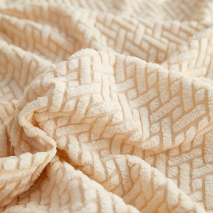 Beige - Fodera in pile per cuscini di divano - Motivo Laine