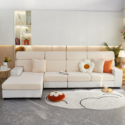 Beige - Fodera in pile per cuscini di divano - Motivo Laine