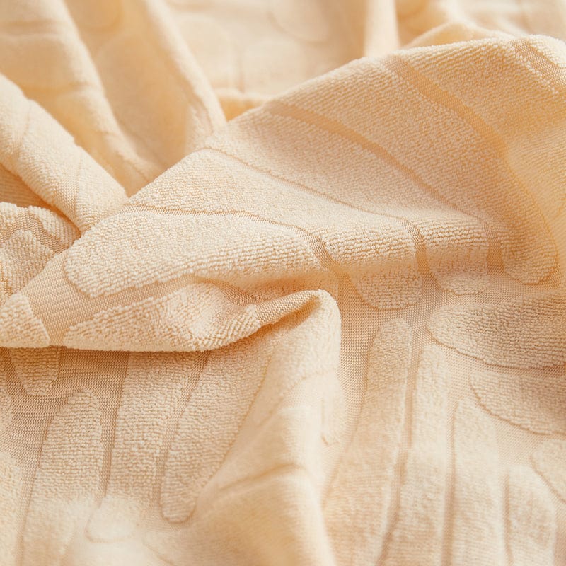 Beige - Fodera in pile per cuscini di divano - Motivo Palma