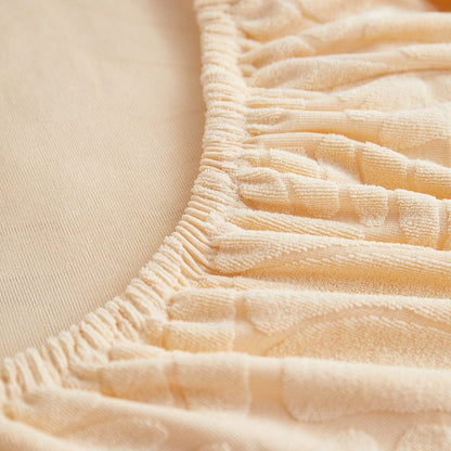 Beige - Fodera in pile per cuscini di divano - Motivo Palma