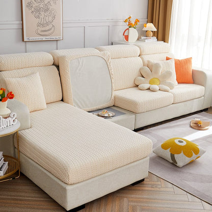 Bianco panna - Fodera in pile per cuscini di divano - Motivo Wool