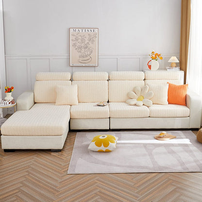 Bianco panna - Fodera in pile per cuscini di divano - Motivo Wool