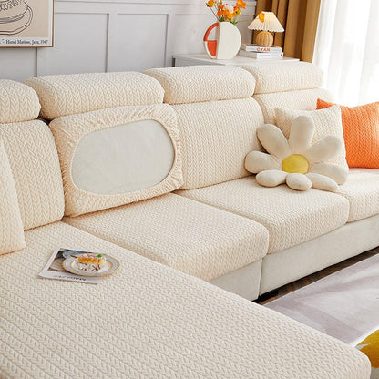 Bianco panna - Fodera in pile per cuscini di divano - Motivo Wool