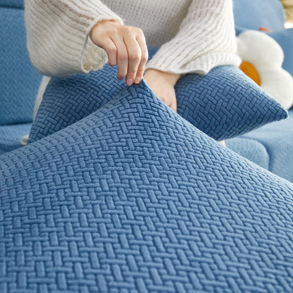 Azzurro cielo - Fodera in pile per cuscini di divano - Motivo Laine