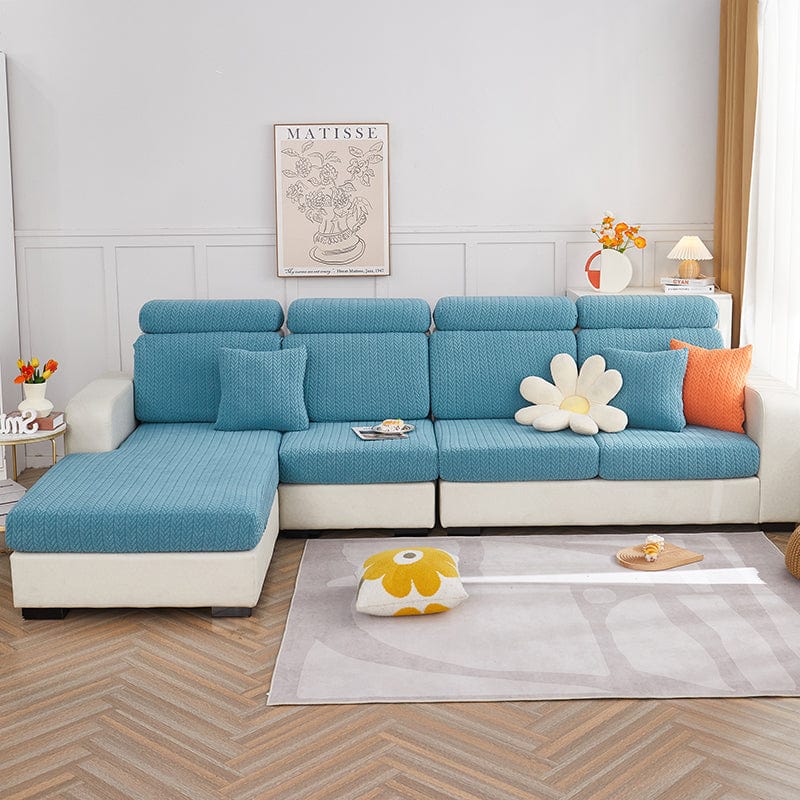 Azzurro cielo - Fodera in pile per cuscini di divano - Motivo Wool