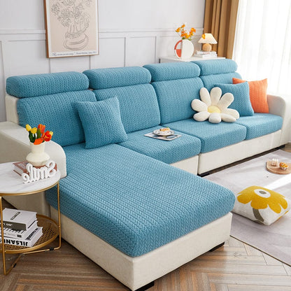 Azzurro cielo - Fodera in pile per cuscini di divano - Motivo Wool