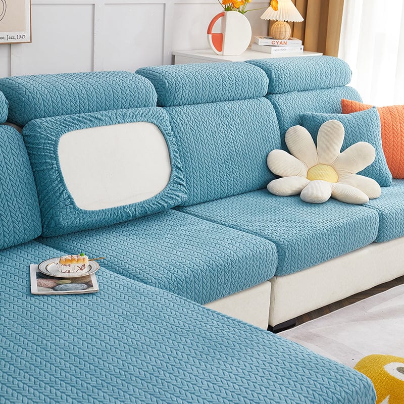 Azzurro cielo - Fodera in pile per cuscini di divano - Motivo Wool