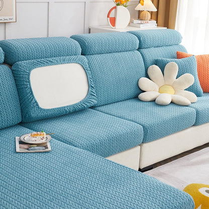 Azzurro cielo - Fodera in pile per cuscini di divano - Motivo Wool