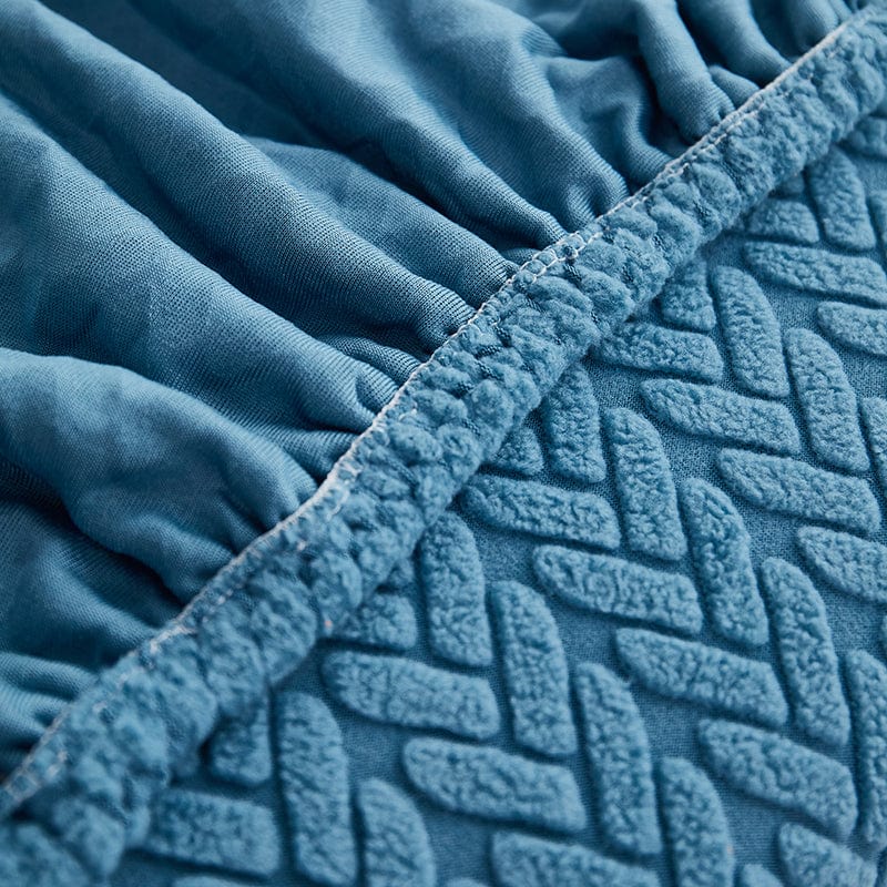 Blu - Fodera in pile per cuscini di divano - Motivo Wool