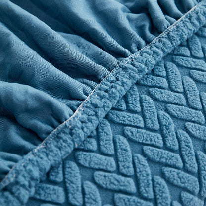 Blu - Fodera in pile per cuscini di divano - Motivo Wool