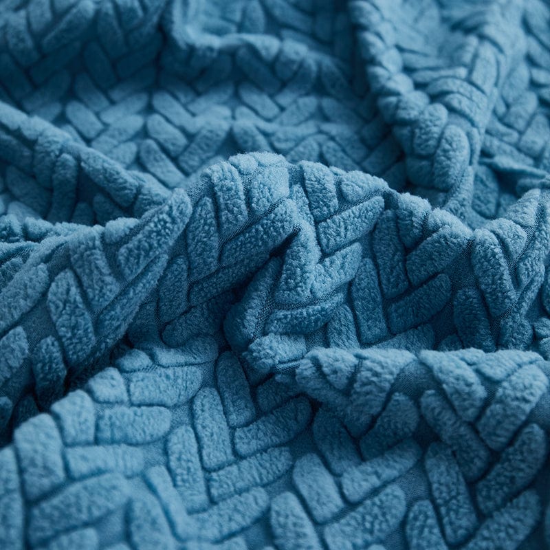 Blu - Fodera in pile per cuscini di divano - Motivo Wool