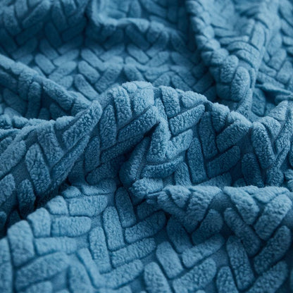 Blu - Fodera in pile per cuscini di divano - Motivo Wool