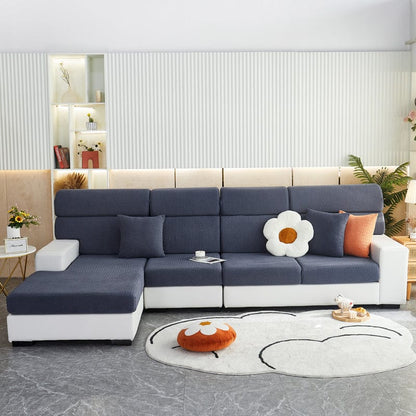 Blu marine - Fodera in pile per cuscini di divano - Motivo Laine