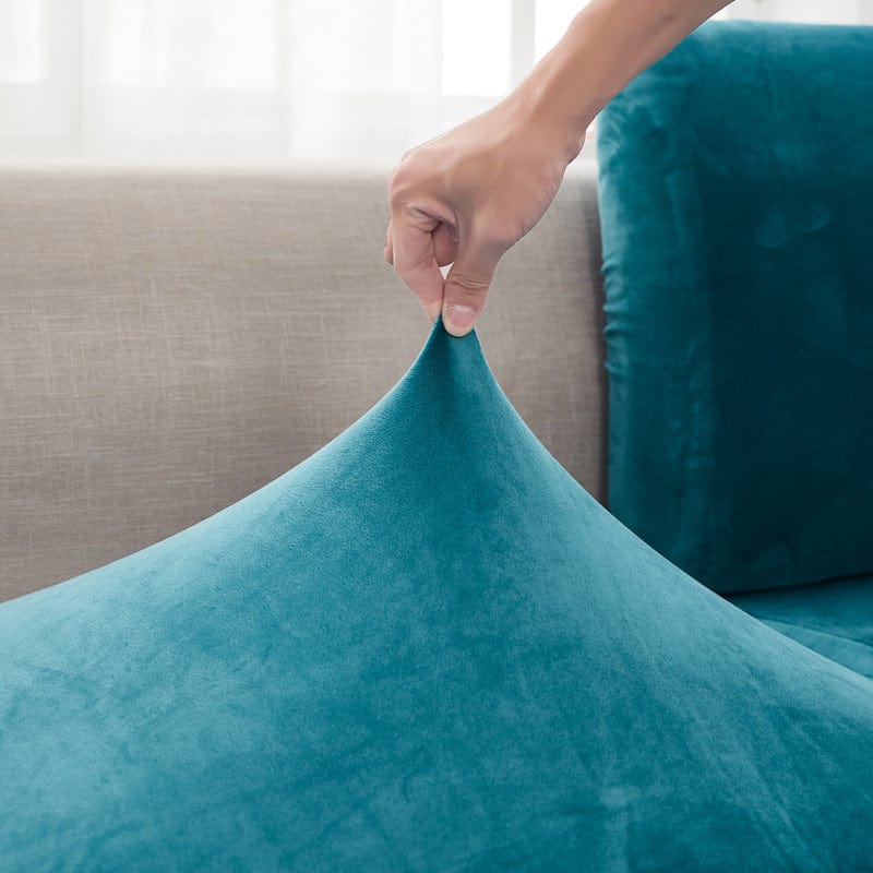 Blu turquoise - Fodera in Velluto per Cuscino di Divano