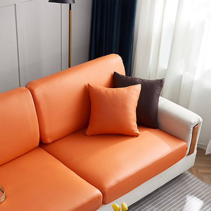 Arancione - 1 pezzo - Fodere di Cuscino in Similpelle Impermeabile 40x40cm
