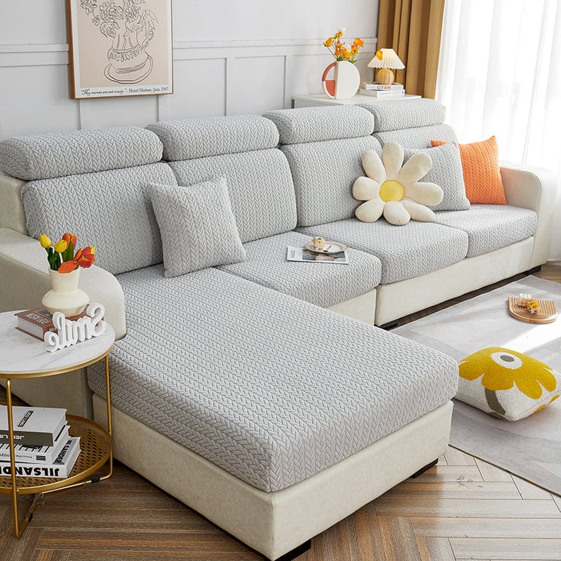 Grigio chiaro - Fodera in pile per cuscini di divano - Motivo Wool