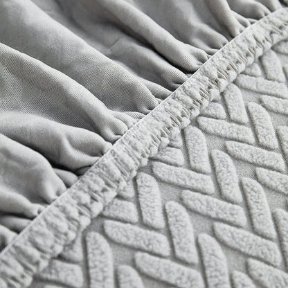 Grigio chiaro - Fodera in pile per cuscini di divano - Motivo Wool