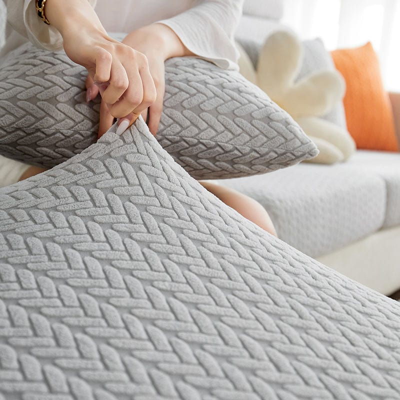Grigio chiaro - Fodera in pile per cuscini di divano - Motivo Wool