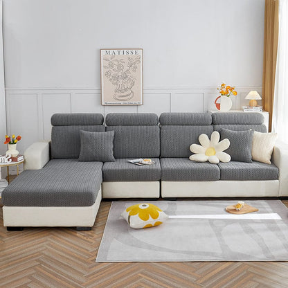 Grigio - Fodera in pile per cuscini di divano - Motivo Wool